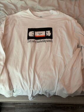 Element White Long Sleeve Tee with Skate VHS Graphic
